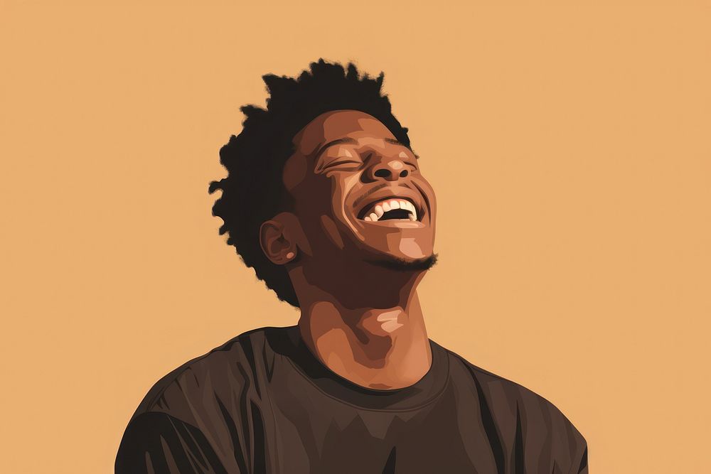 Black man laughing adult creativity happiness. 