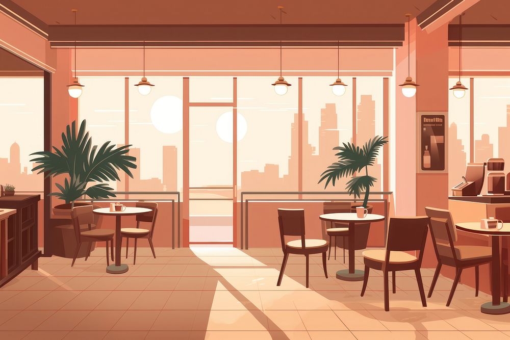 Cafe architecture restaurant cafeteria. AI | Free Photo Illustration ...