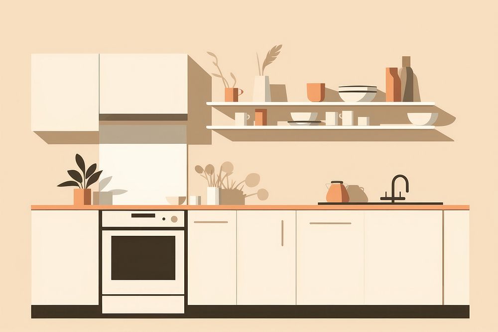 Kitchen room appliance furniture microwave. AI generated Image by rawpixel.