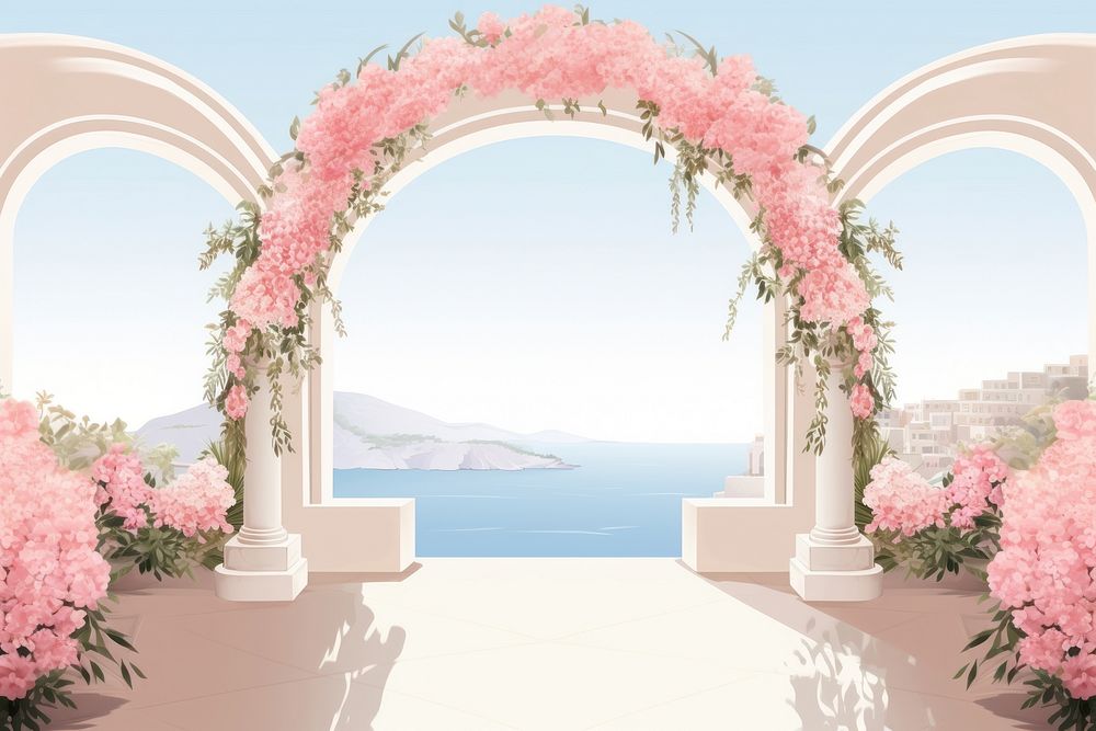 Flower arch architecture outdoors. 