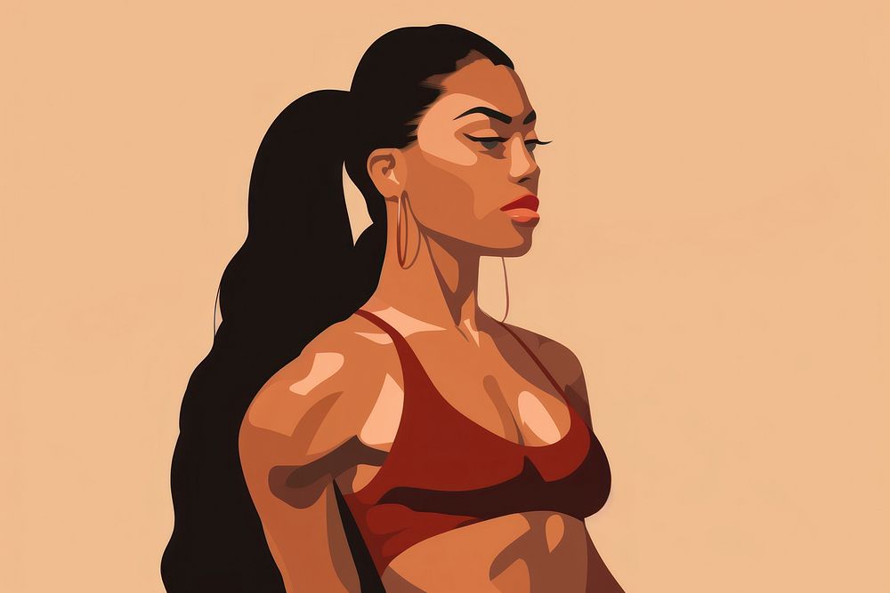 Portrait adult women bodybuilding. AI generated Image by rawpixel.