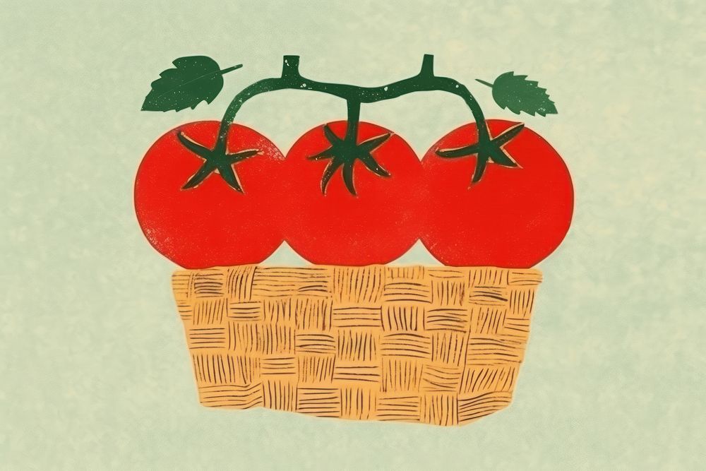 Basket tomato fruit plant. AI generated Image by rawpixel.