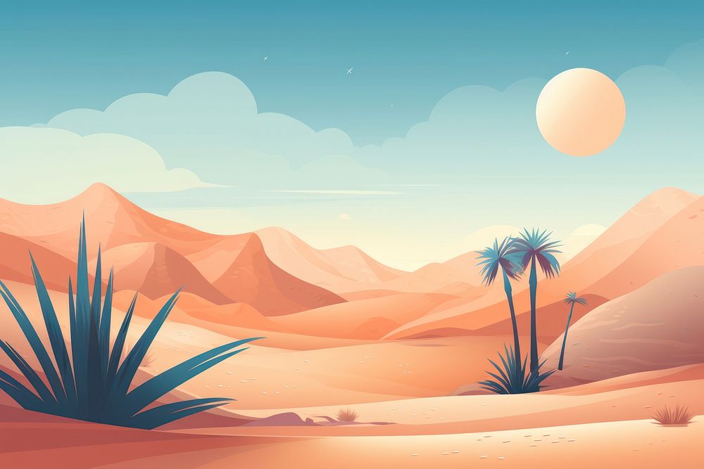 Desert backgrounds landscape outdoors. AI generated Image by rawpixel.