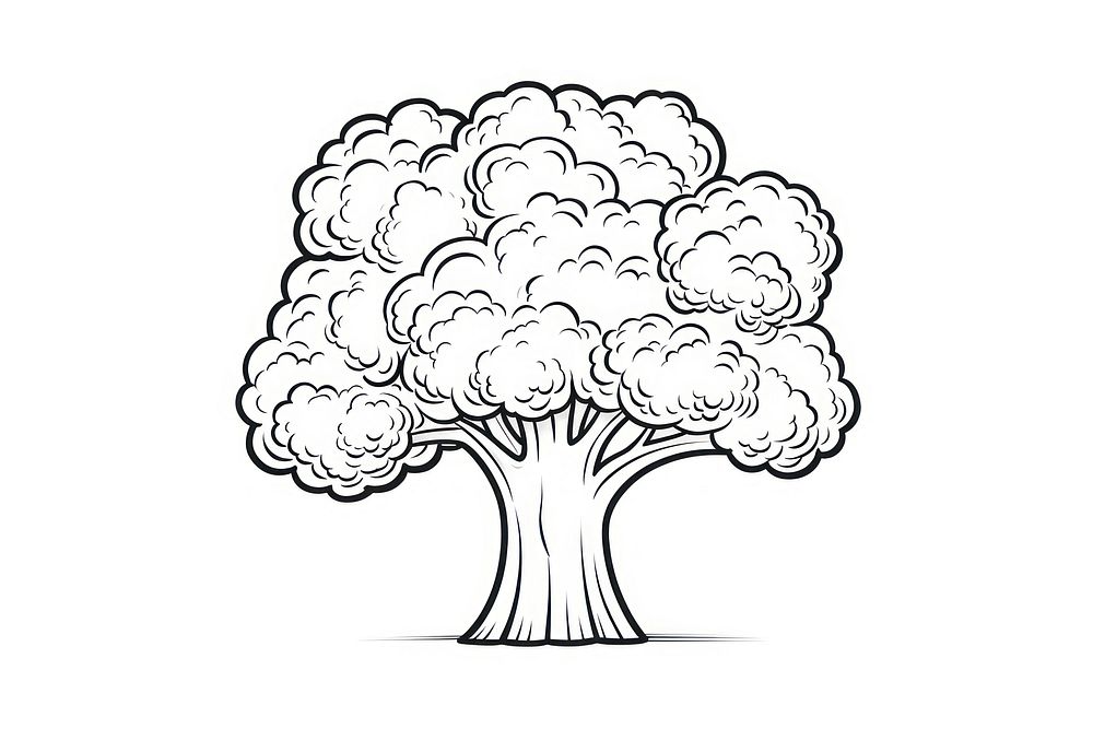 Broccoli drawing sketch doodle. AI generated Image by rawpixel.