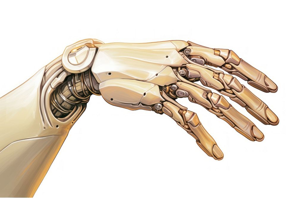 Robotic hand white background electronics technology. AI generated Image by rawpixel.