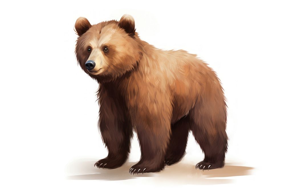 Brown bear mammal animal white background. AI generated Image by rawpixel.