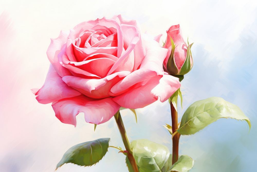 Rose blossom flower plant. AI generated Image by rawpixel.