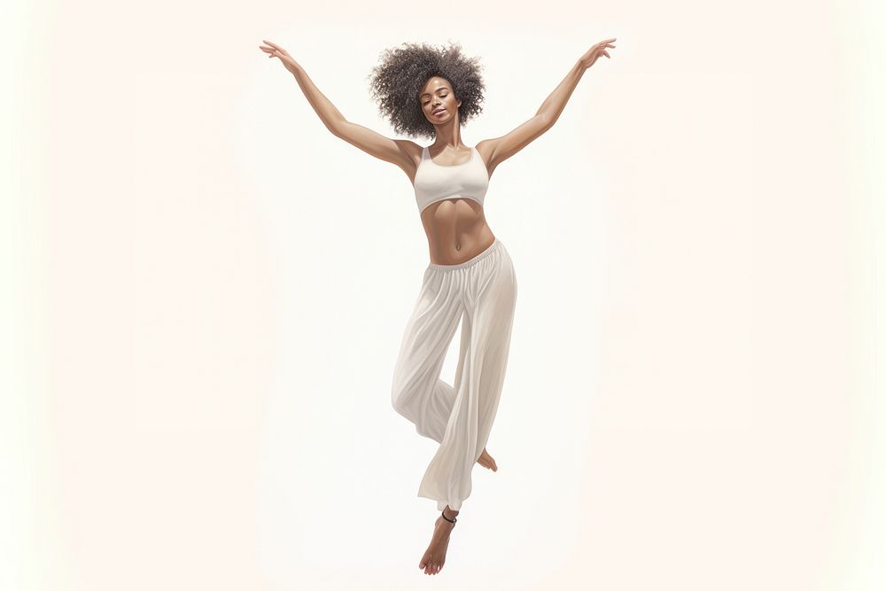 Black woman dance dancing adult white background. AI generated Image by rawpixel.