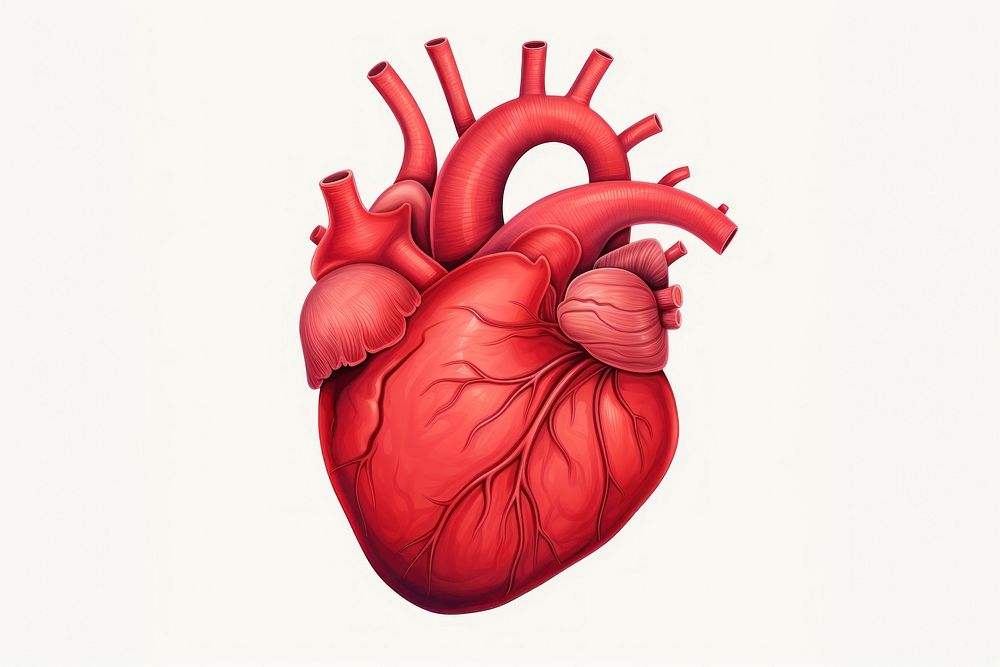 Human heart anatomy white background antioxidant creativity. AI generated Image by rawpixel.