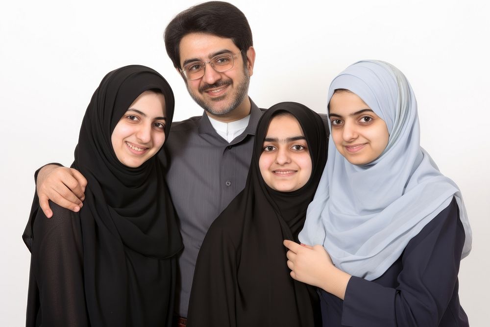 Iranian family smiling adult togetherness. AI generated Image by rawpixel.