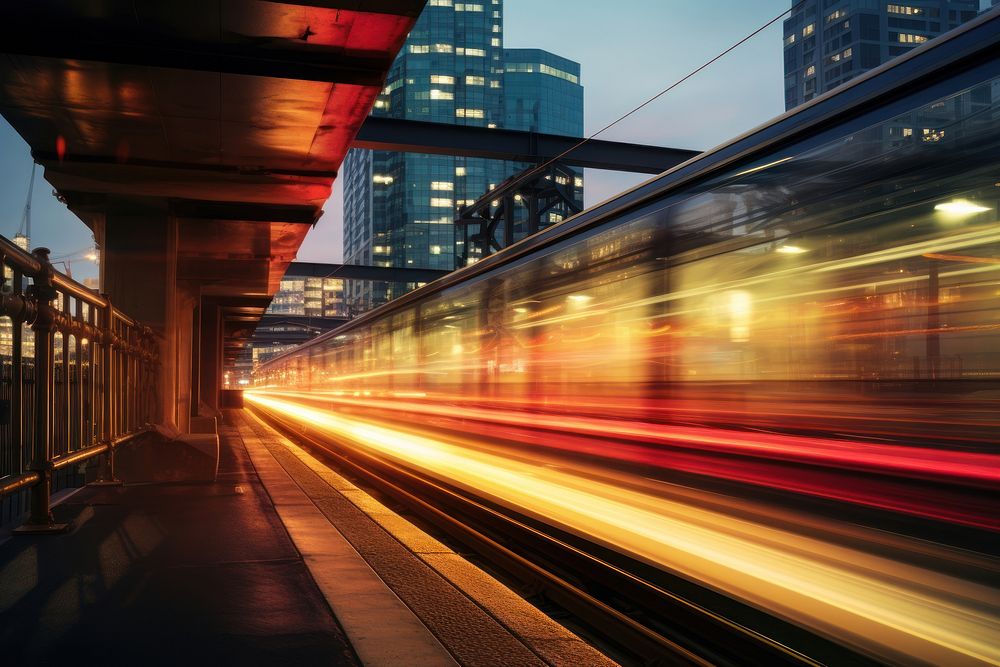 Metro line city vehicle bridge. AI generated Image by rawpixel.