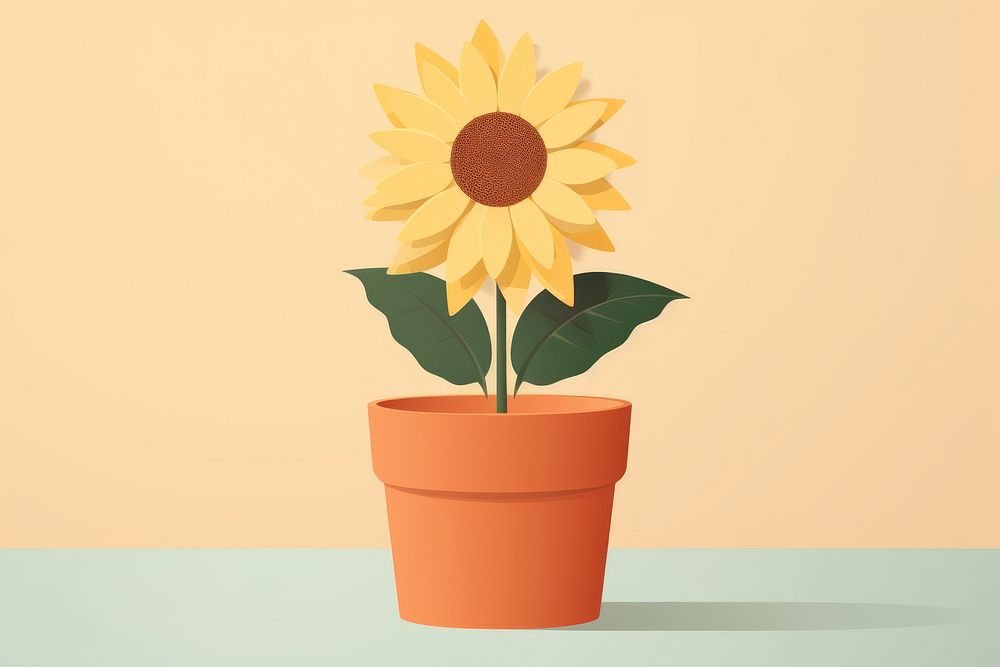 Sunflower flower pot plant inflorescence houseplant. AI generated Image by rawpixel.
