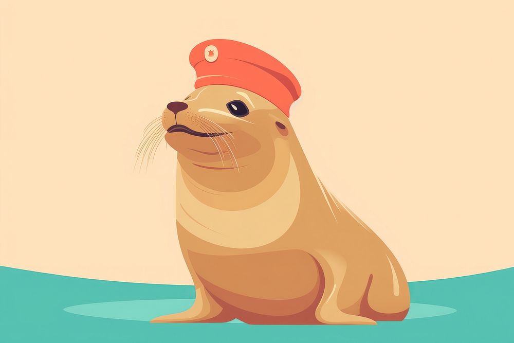 Sea lion circus animal mammal seal. AI generated Image by rawpixel.