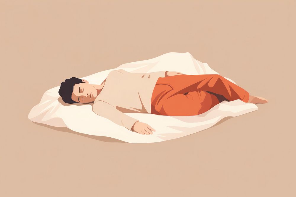 Man sleeping blanket adult comfortable. AI generated Image by rawpixel.