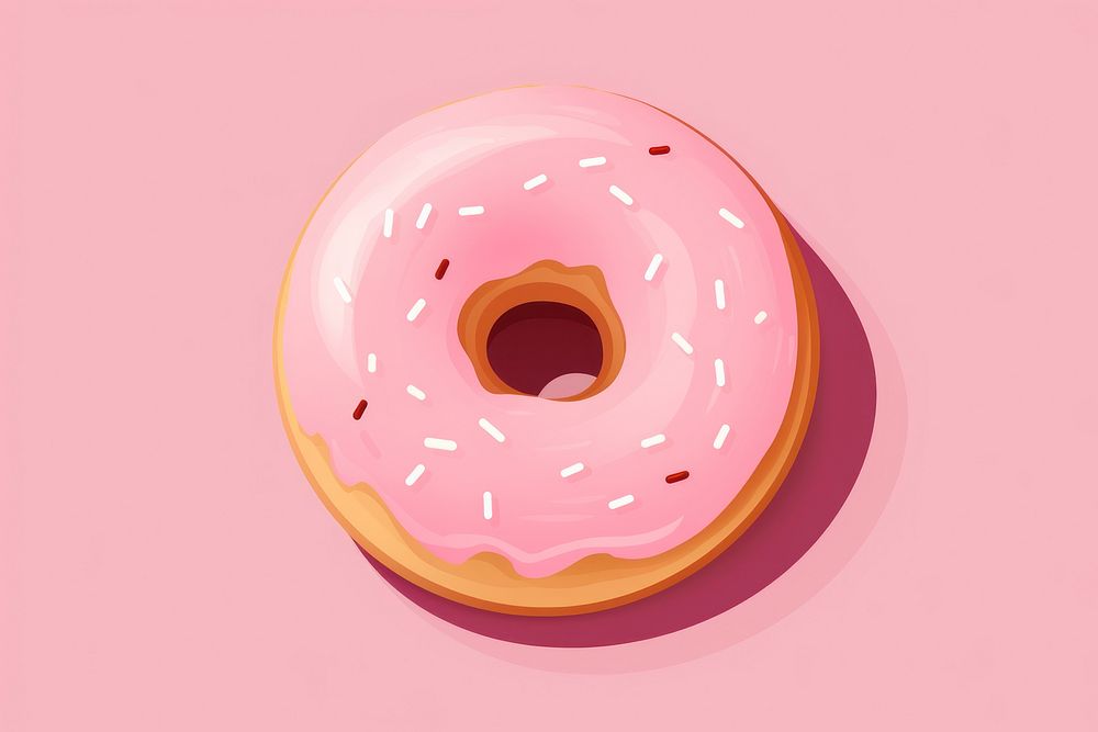 Pink donut food confectionery freshness. AI generated Image by rawpixel.