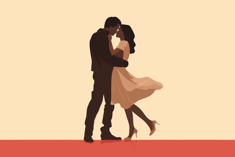 Couple kissing dancing tango adult. AI generated Image by rawpixel.