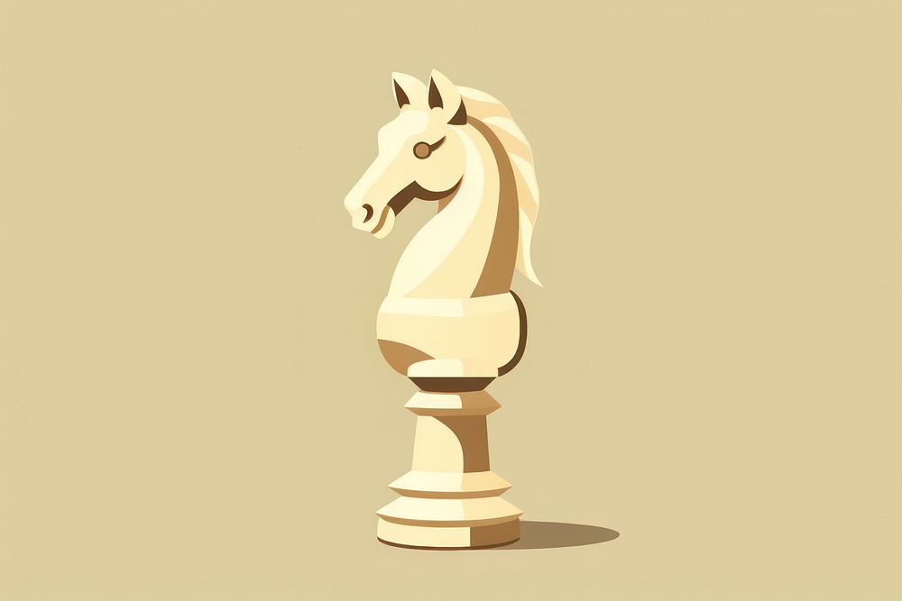 Horse chess piece mammal game representation. 