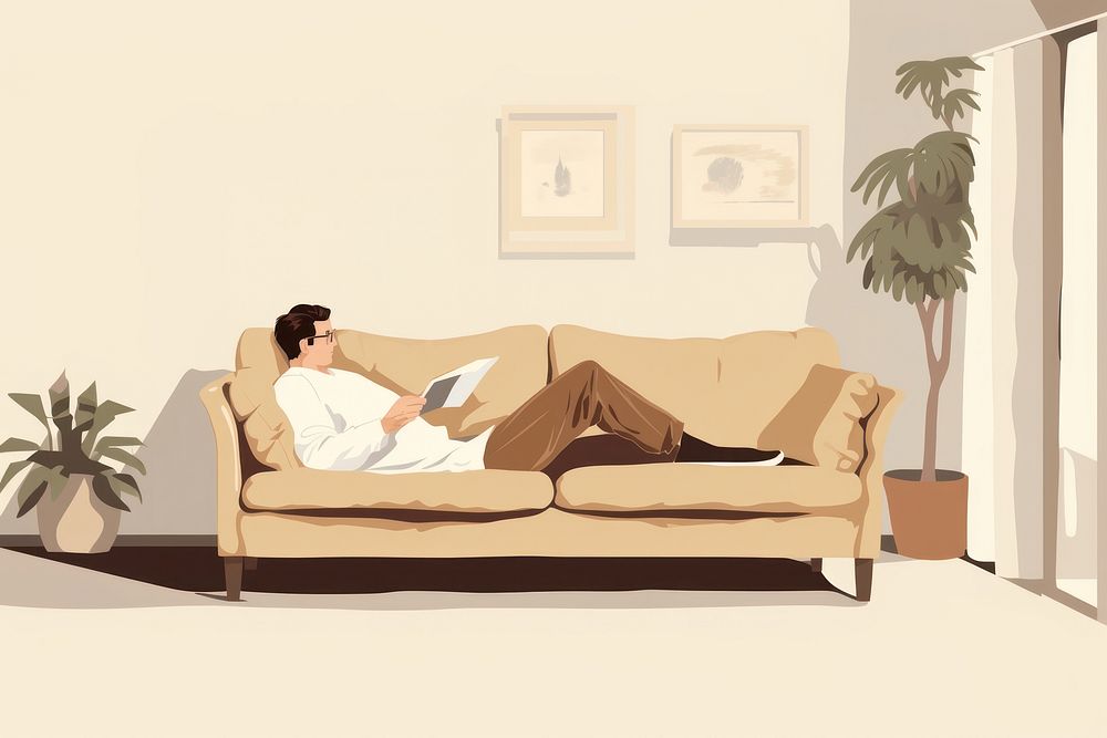 Architecture furniture reading sofa. AI generated Image by rawpixel.