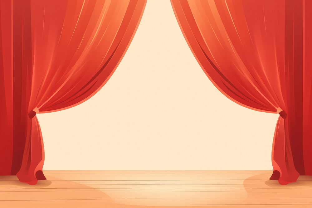 Curtain backgrounds stage red. 