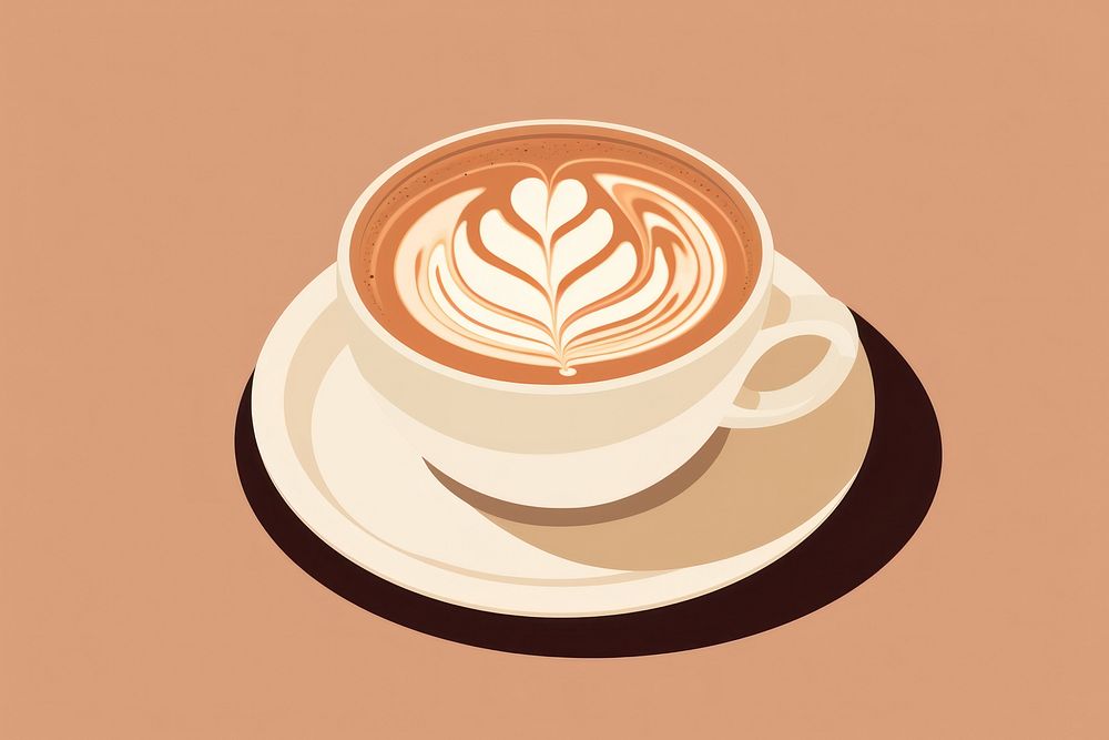 Latte art drink beverage coffee.