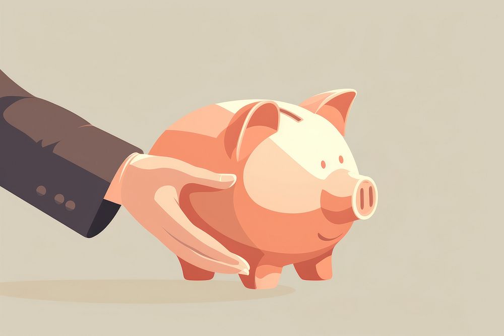 Piggy bank hand representation investment. AI generated Image by rawpixel.