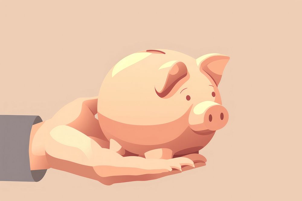 Piggy bank mammal representation investment. AI generated Image by rawpixel.
