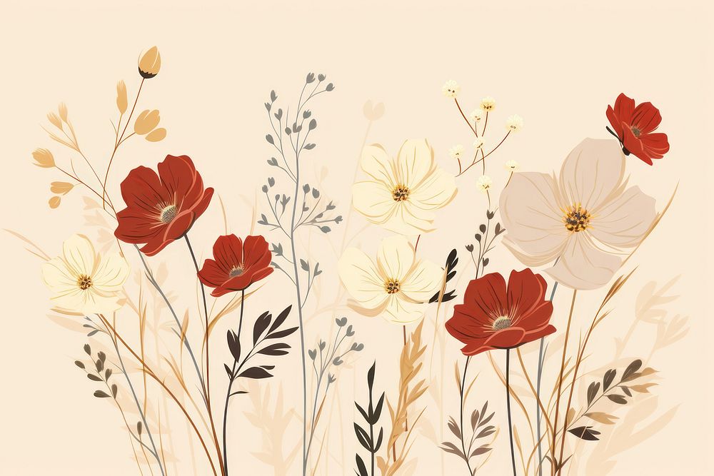 Wildflower backgrounds pattern plant. AI generated Image by rawpixel.