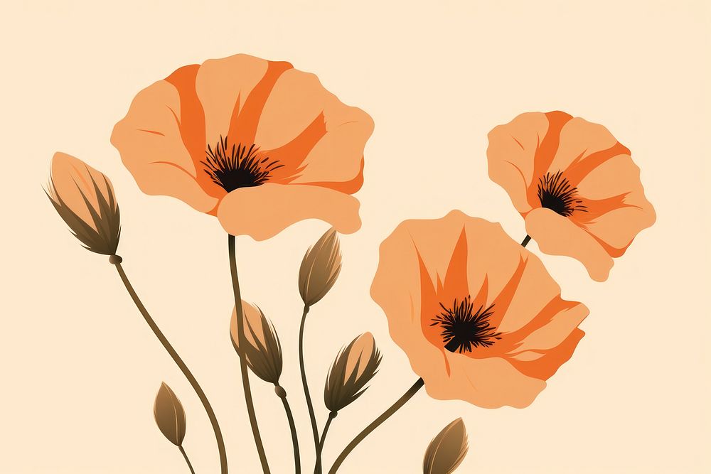 California poppy flower petal plant. AI generated Image by rawpixel.