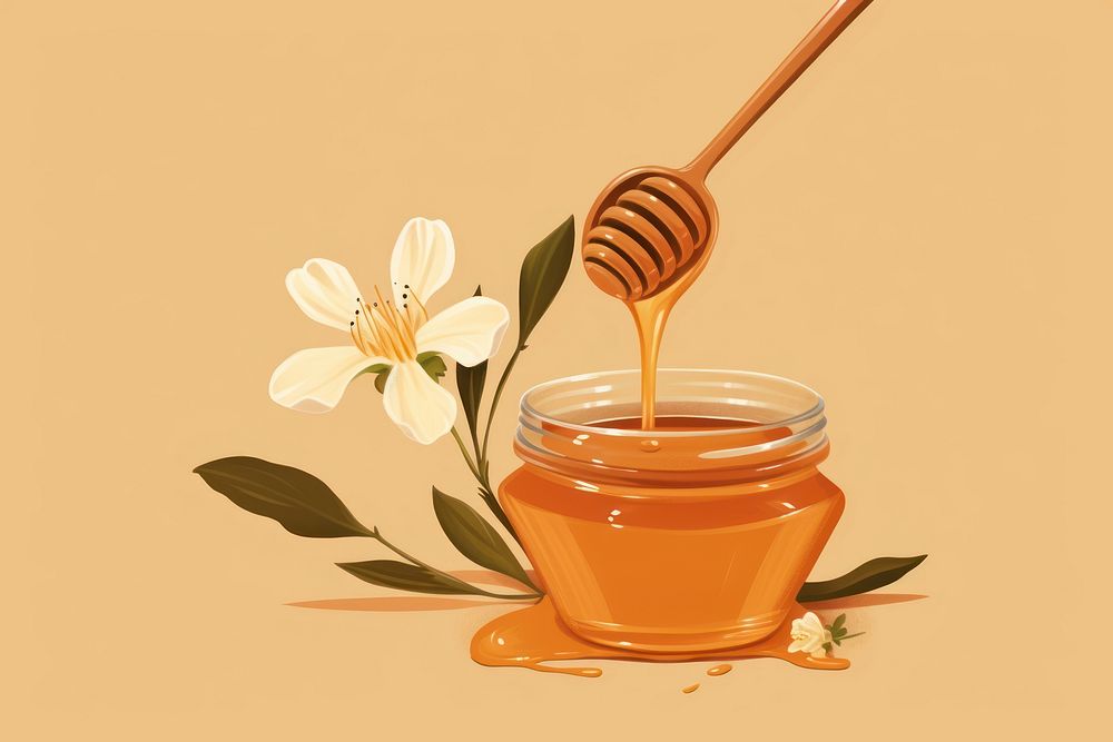 Honey wooden spoon freshness fragility. AI generated Image by rawpixel.