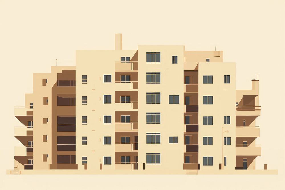 Modern apartment building architecture city neighbourhood. AI generated Image by rawpixel.