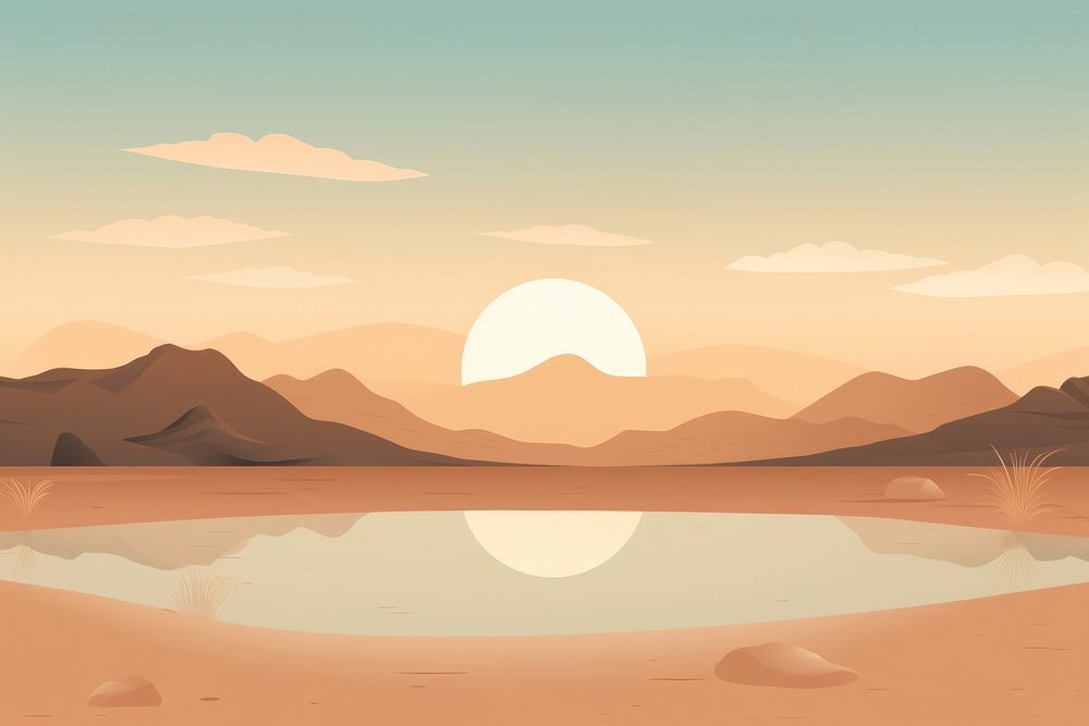 Desert landscape outdoors nature. AI generated Image by rawpixel.