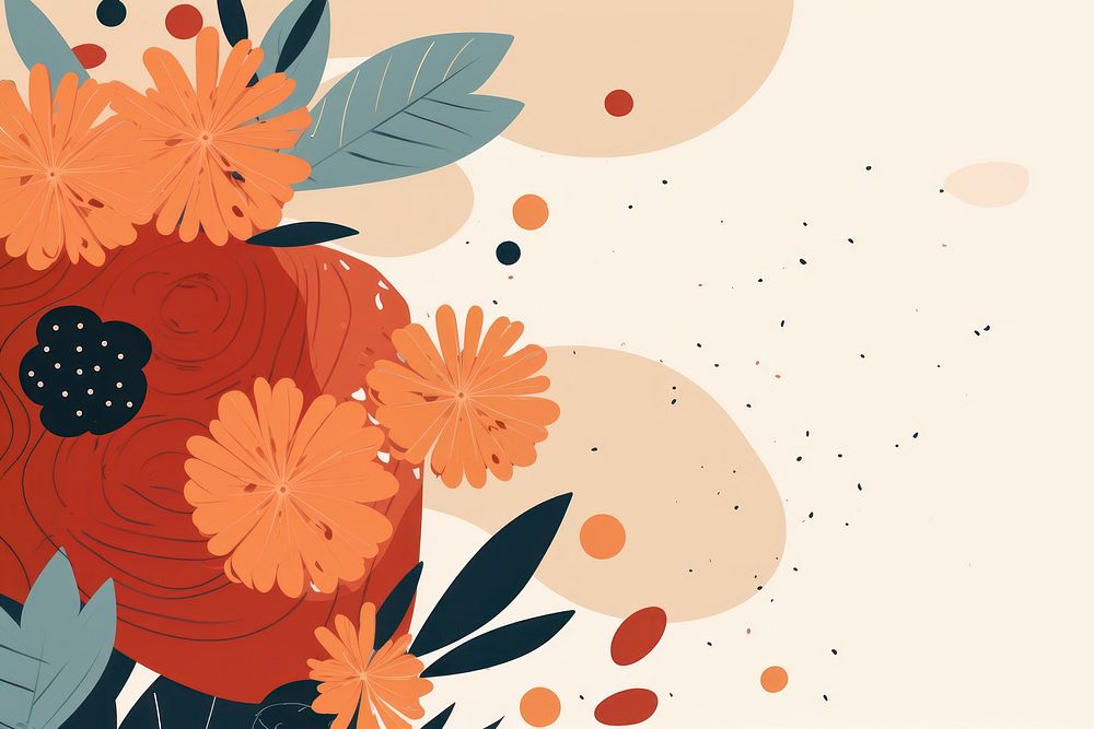 Aesthetic Hand Drawn vector backgrounds pattern flower. 