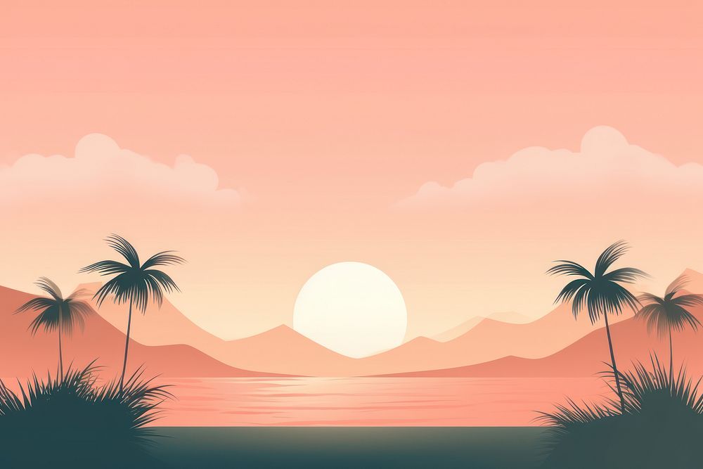 Background aesthetic vector landscape outdoors sunset.