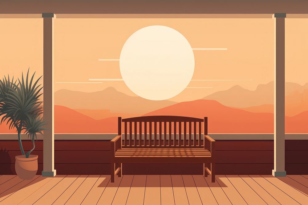 Front porch architecture furniture outdoors. AI generated Image by rawpixel.