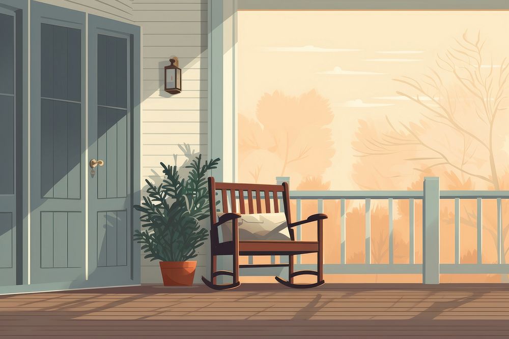 Front porch architecture furniture building. AI generated Image by rawpixel.