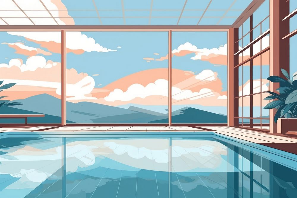 Indoor pool indoors architecture tranquility. AI generated Image by rawpixel.