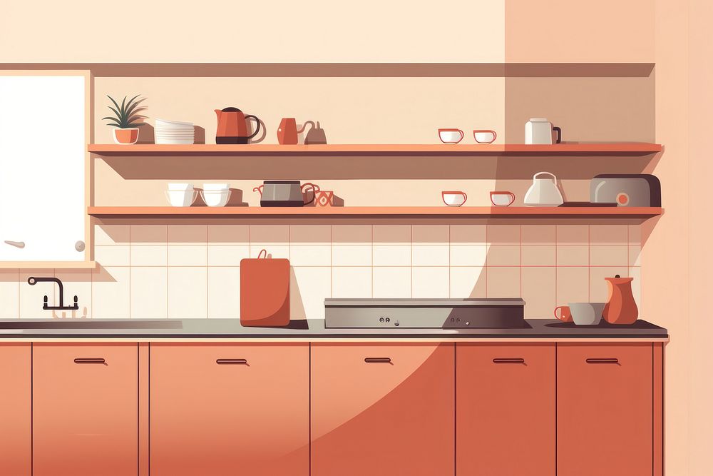 Kitchen room furniture cabinet shelf. AI generated Image by rawpixel.