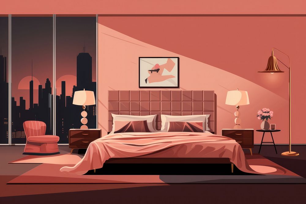 Luxury modern retro-style master bedroom furniture luxury chair. AI generated Image by rawpixel.