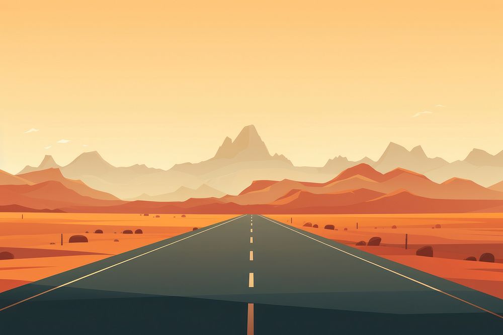 Road landscape horizon highway. AI generated Image by rawpixel.