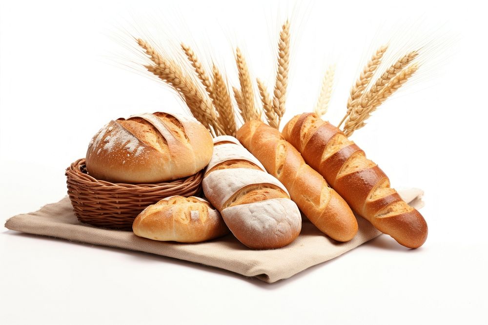 Bread food white background container. AI generated Image by rawpixel.