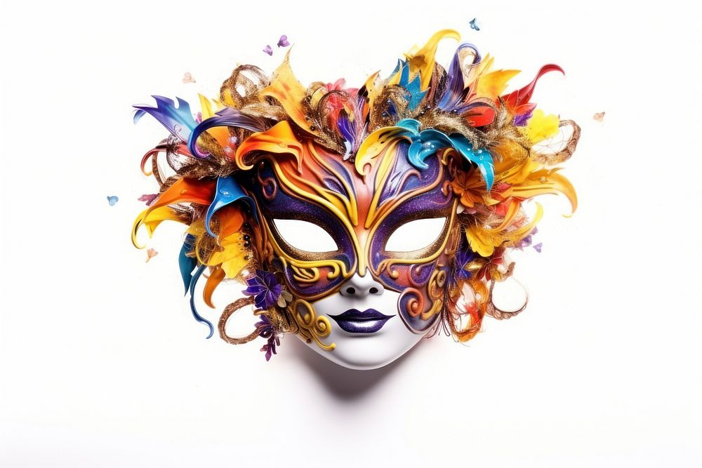 Carnival masquerade mask carnival white background representation. AI generated Image by rawpixel.