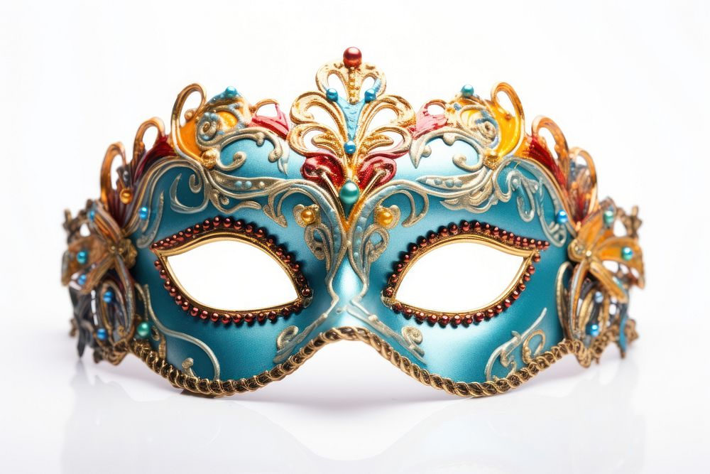 Carnival Venetian mask carnival jewelry white background. AI generated Image by rawpixel.
