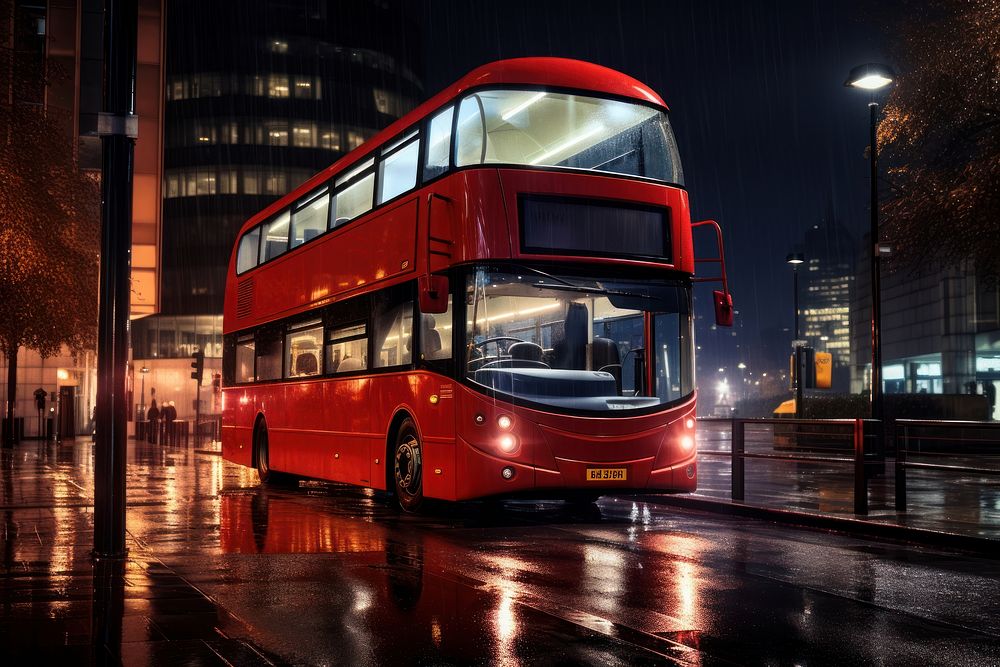 Bus vehicle city transportation. AI generated Image by rawpixel.
