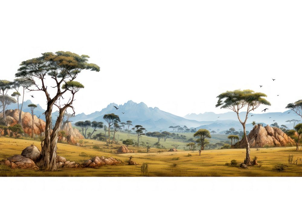 Madagascar land landscape grassland panoramic. 