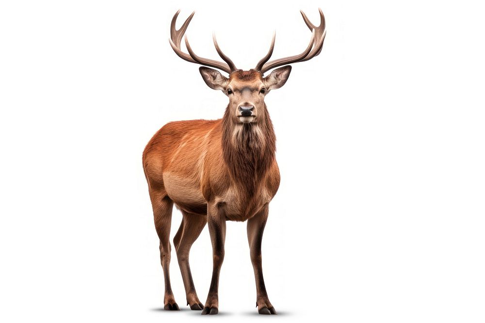 Red deer wildlife antler animal. AI generated Image by rawpixel.