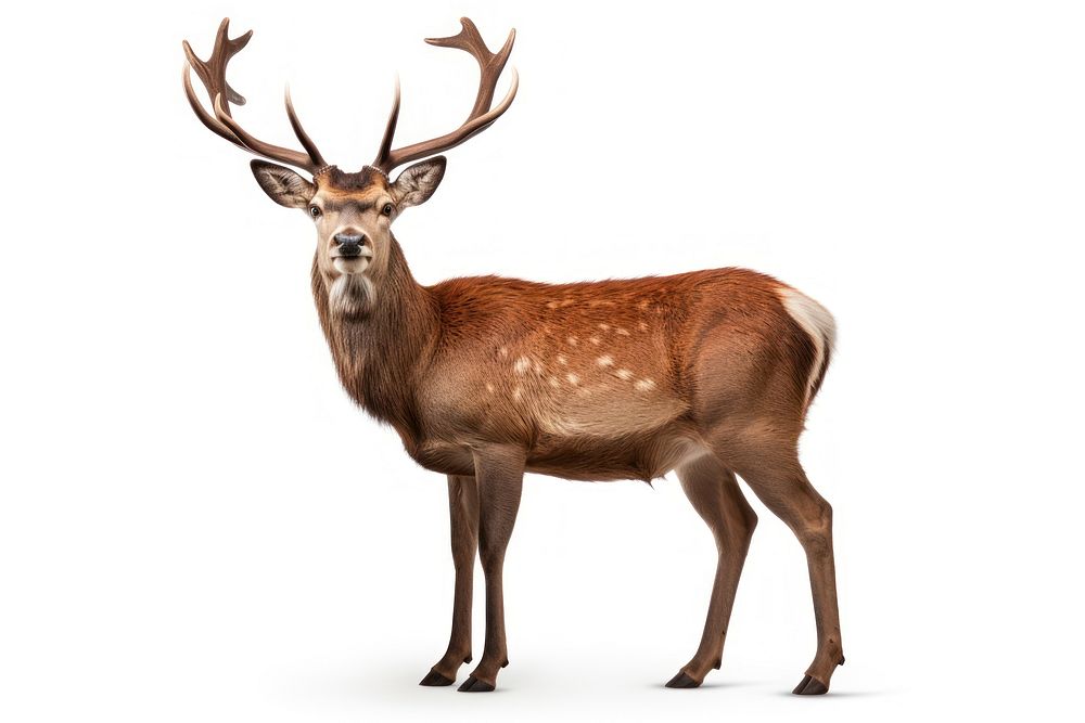Red deer wildlife antler animal. AI generated Image by rawpixel.