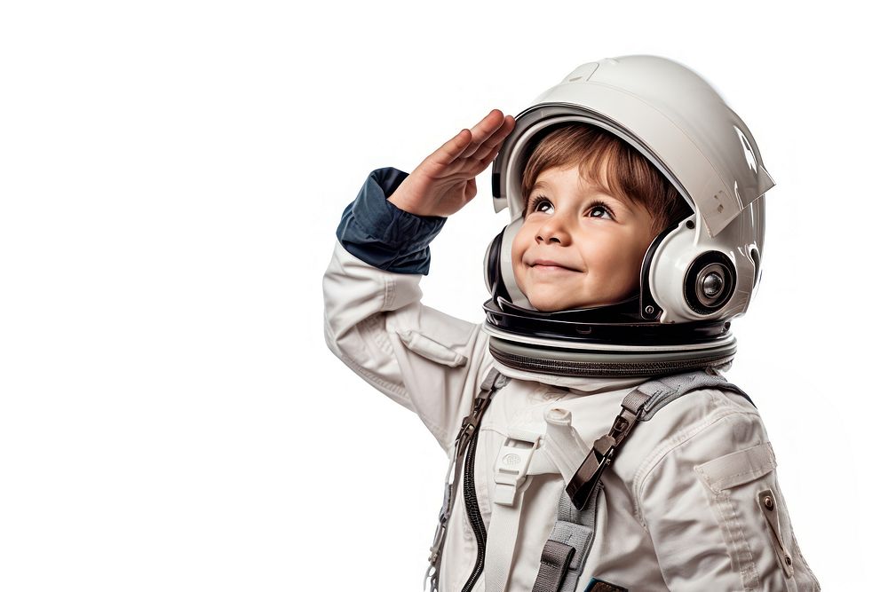 Astronaut helmet baby white background. AI generated Image by rawpixel.