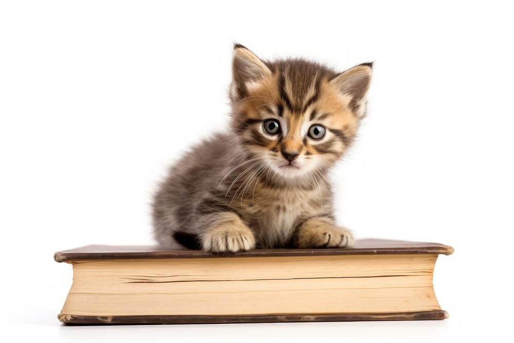 Kitten mammal animal book. AI generated Image by rawpixel.
