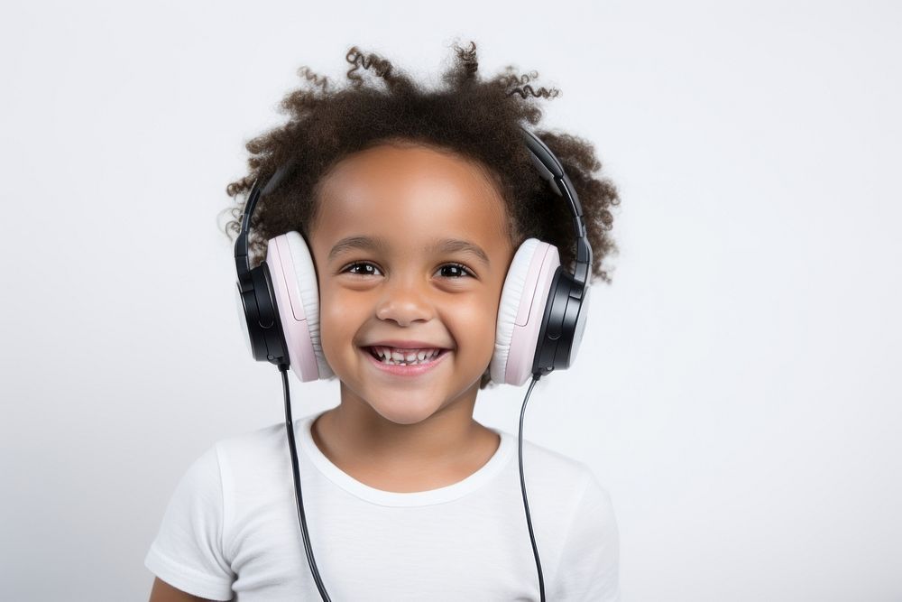 Kids wearing headphone headphones portrait Free Photo rawpixel