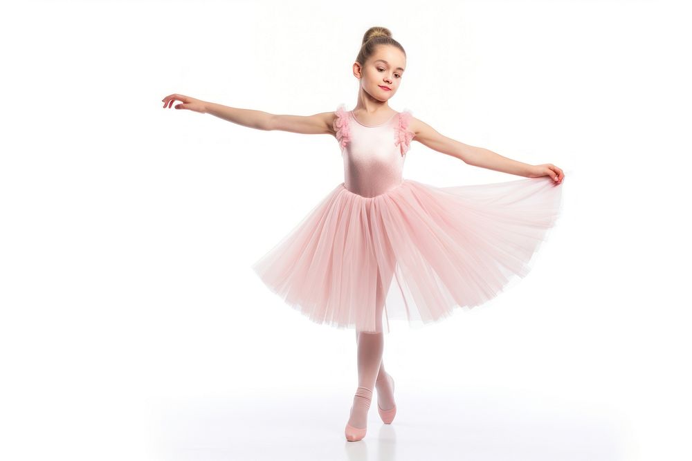 Little girl ballet dancing child white background. AI generated Image by rawpixel.